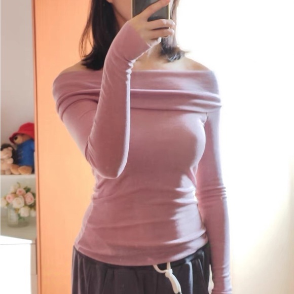 Aritzia Babaton Mauve Wool Blended Streamline Top - Picture 7 of 7